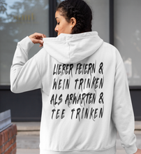 Lade das Bild in den Galerie-Viewer, FEIERN UND WEIN TRINKEN - HOODIE