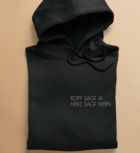 Lade das Bild in den Galerie-Viewer, KOPF JA HERZ WEIN - HOODIE